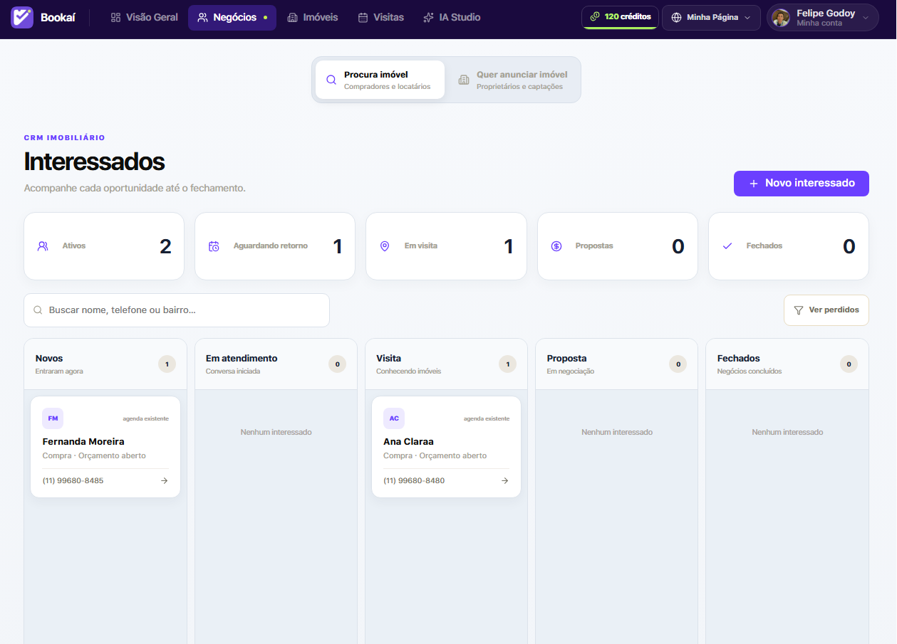 Organização de clientes e etapas de atendimento